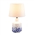 White And Blue Splash Round Base Table Lamp