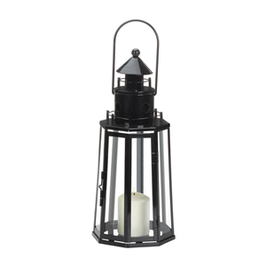 Black Lighthouse Metal Candle Lantern