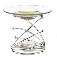 Modern Art Metal & Clear Glass Fragrance Oil Warmer