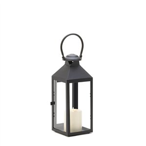 Revere Clear Glass Black Metal Medium Candle Lantern