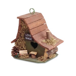 Love Shack Green Wood Birdhouse