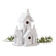 Victorian White Wood Birdhouse