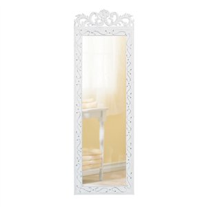Elegant White Wood-framed Wall Mirror