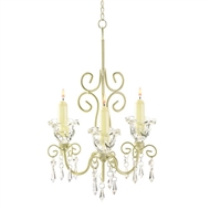 Ivory Scrollwork Taper Candle Chandelier