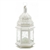 Medium White Metal Moroccan Candle Lantern