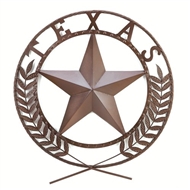 Texas Star Painted Metal Wreath Wall Plaque