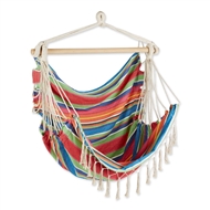 Summer Stripe Hammock Chair With Fringe Trim