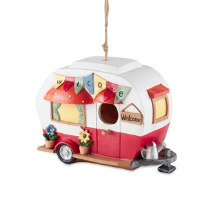 Red and White Camper Birdhouse