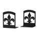 Fleur-de-lis Black Metal Bookends 1 Pair