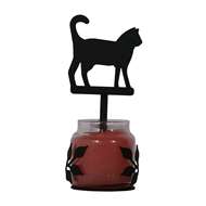 Cat Large Black Metal Candle Jar Sconce