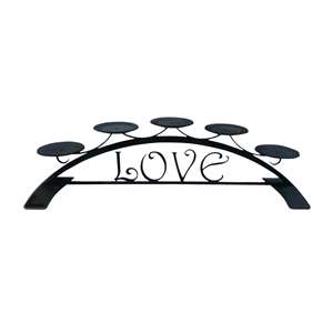 Love Tabletop Centerpiece Black Metal Candle Holder