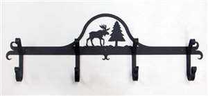 Moose & Pine 4-Hook Black Metal Coat Bar