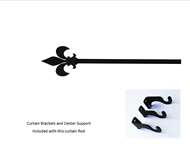 Fleur-de-lis Curtain Rod - 61 In. to 112 In. LG (Hardware is INCLUDED)