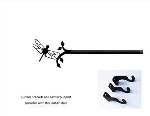 Dragonfly Curtain Rod - 61 In. to 112 In. LG (Hardware is INCLUDED)