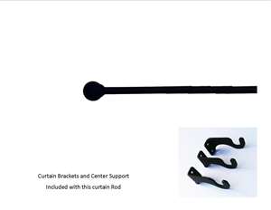 Ball Curtain Rod - 113 In. to 130 In. XL (Hardware is INCLUDED)