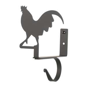 Rooster Black Metal Curtain Shelf Brackets 1 Pair