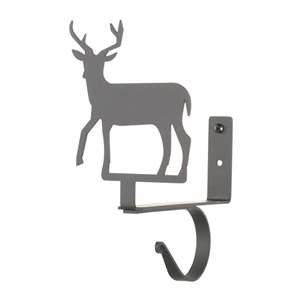 Deer Black Metal Curtain Shelf Brackets 1 Pair