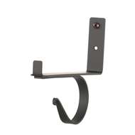 Plain Black Metal Curtain Shelf Brackets 1 Pair