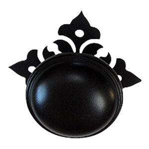 Floral Black Door Knob