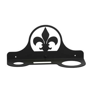 Fleur-de-lis Black Metal Hair Dryer Rack