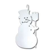 Snowman Metal Hanging Silhouette-WHITE