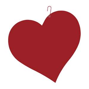 Heart -Solid Metal Hanging Silhouette-RED