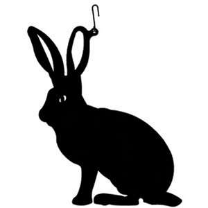 Rabbit Black Metal Hanging Silhouette