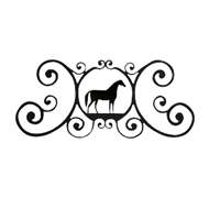 Horse Black Metal Over Door Plaque