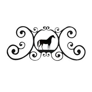 Horse Black Metal Over Door Plaque