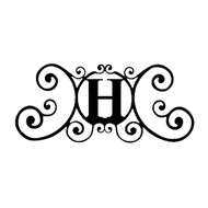 Black Metal House Plaque Letter: H