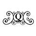 Black Metal House Plaque Letter: Q