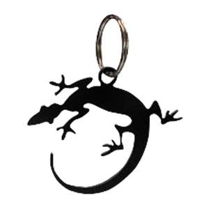 Black Metal Key Ring: Lizard