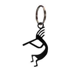 Black Metal Key Ring: Kokopelli