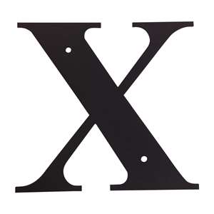 Black Metal Letter: X Small