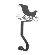 Sleigh Black Metal Mantel Hook