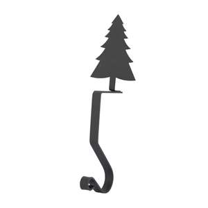 Pine Tree Black Metal Mantel Hook