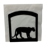 Mountain Lion Black Metal Upright Napkin Holder