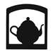 Teapot Black Metal Upright Napkin Holder