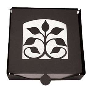 Leaf Fan 2-Piece Black Metal Flat Napkin Holder