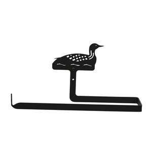 Loon Black Metal Paper Towel Holder -Horizontal Wall mount