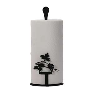 Grapevine Black Metal Paper Towel Stand -Counter Top