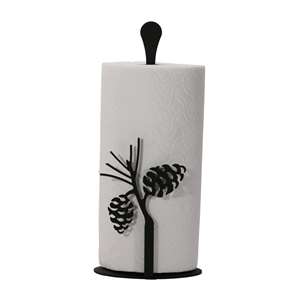 Pinecone Black Metal Paper Towel Stand -Counter Top