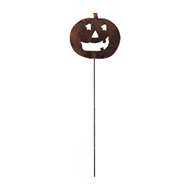 Pumpkin Rusted Metal Garden Stake