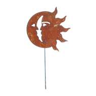 Sun/Moon Rusted Metal Garden Stake