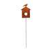 Bird House Rusted Metal Garden Stake