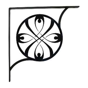 Ribbon Black Metal Shelf Brackets Medium 1 Pair