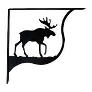 Moose Black Metal Shelf Brackets Medium 1 Pair