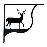 Deer Black Metal Shelf Brackets Small 1 Pair