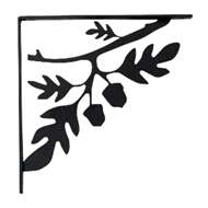 Acorn Black Metal Shelf Brackets Medium 1 Pair