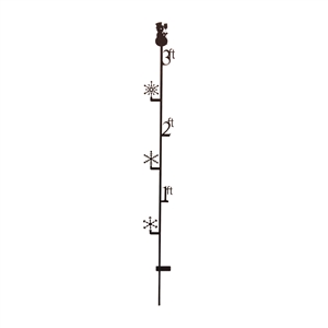 3 ft Snowman Black Metal Snow Gauge